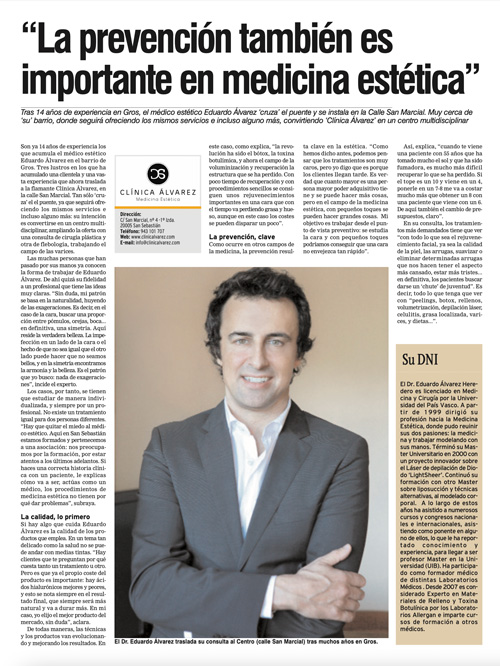 entrevista con el doctor Eduardo Álvarez, medicina estética en Donostia-San Sebastián